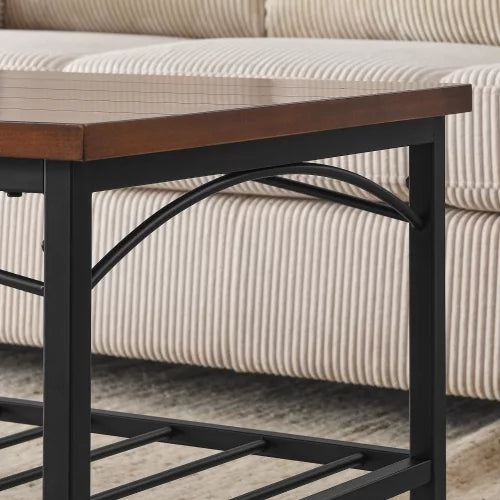 Coffee Table Set of 3 with Storage Shelf L195
