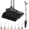 Long Handled Standing Dustpan and Broom Set Green Z288