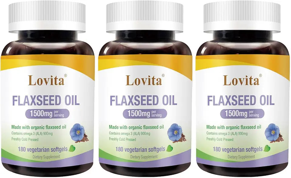 Cold-Pressed Flaxseed Oil 1500mg 180 Softgels Pack of 3 G56131