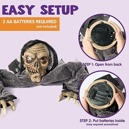 Hanging Zombie Prop with Lighted Eyes Q398
