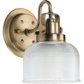 Vintage Brass Clear Glass Bath Vanity Light O72016