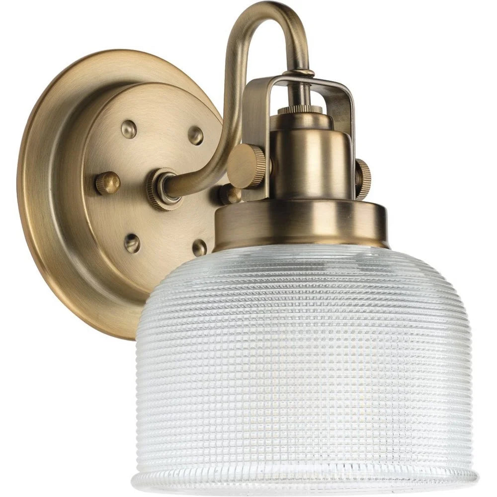 Vintage Brass Clear Glass Bath Vanity Light O72016