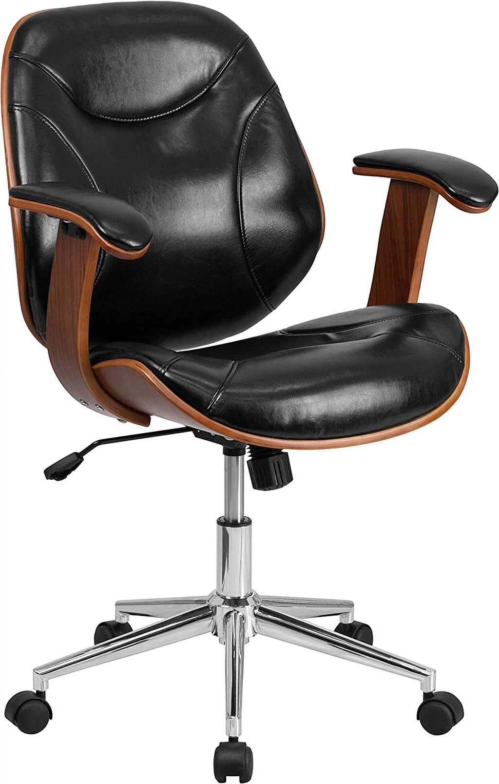 Black Faux Leather Ergonomic Office Chair G262473