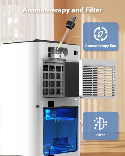 850 sq.ft 95oz Dehumidifier with Drain Hose White H4961