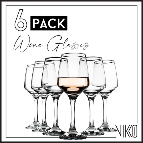 10.5 Ounce Clear Glass Wine Glasses Set of 6 A7848