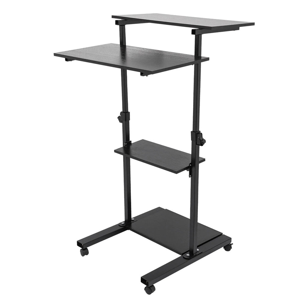 Black Adjustable Mobile Standing Desk L77390