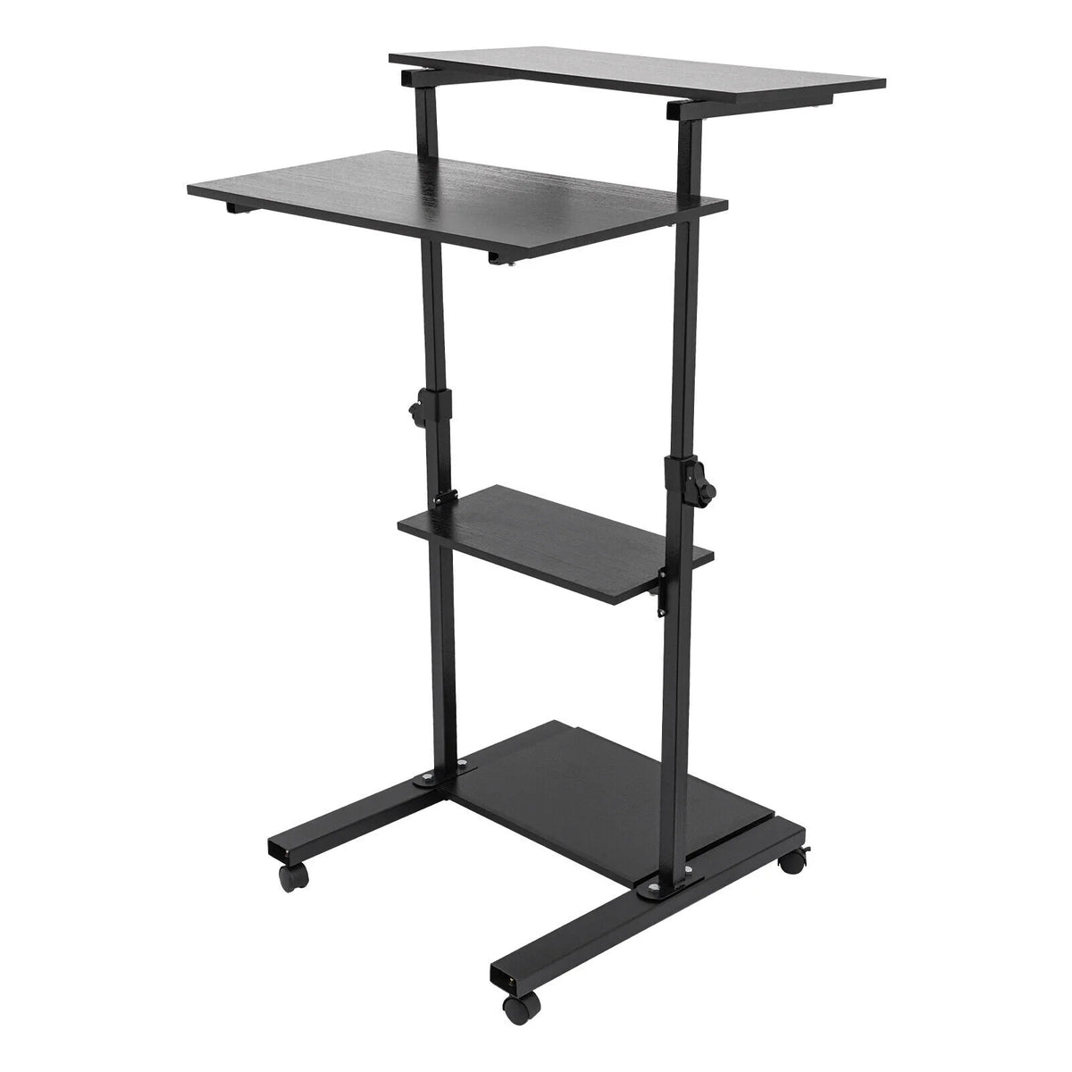 Black Adjustable Mobile Standing Desk L77390