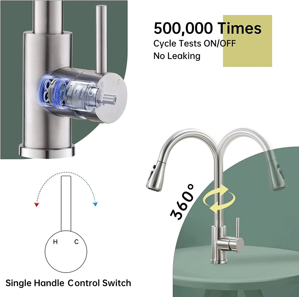 Brushed Nickel Pull Down Kitchen Faucet G271