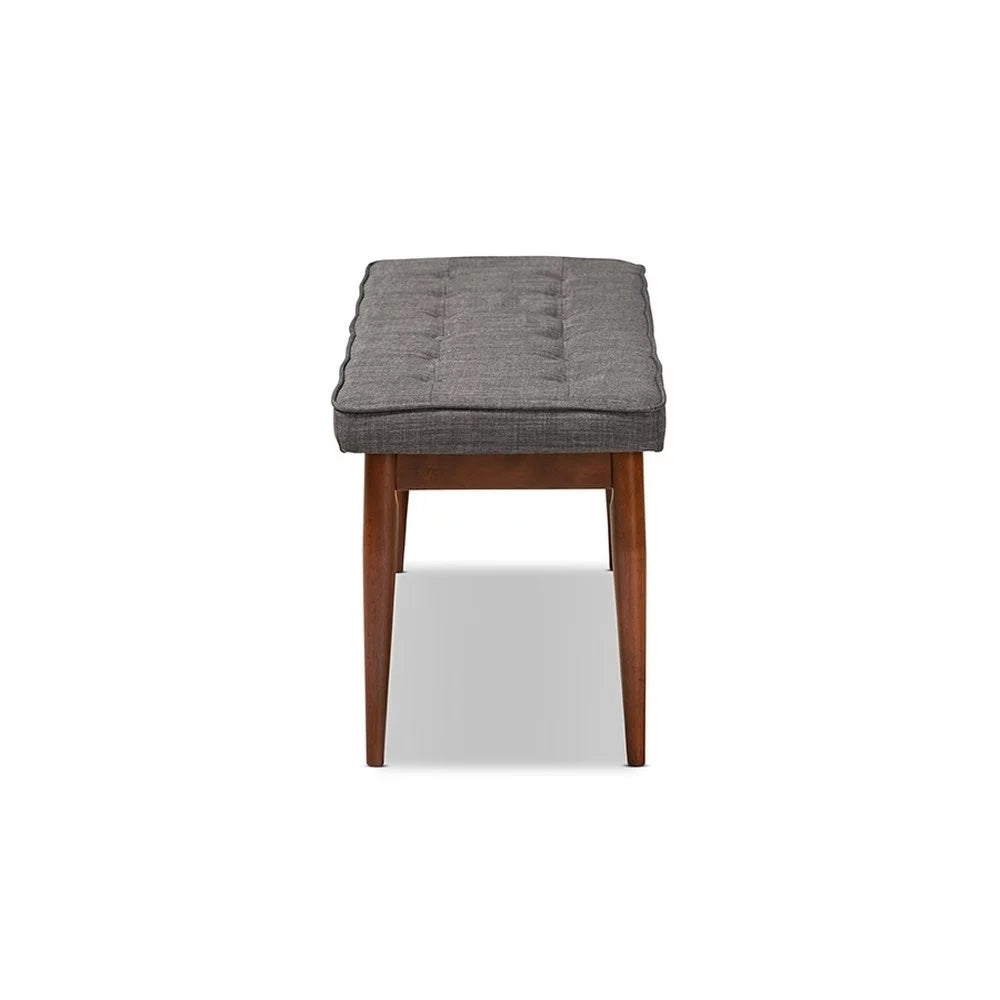 Dark Grey Fabric Upholstered Wood Dining Bench P692755