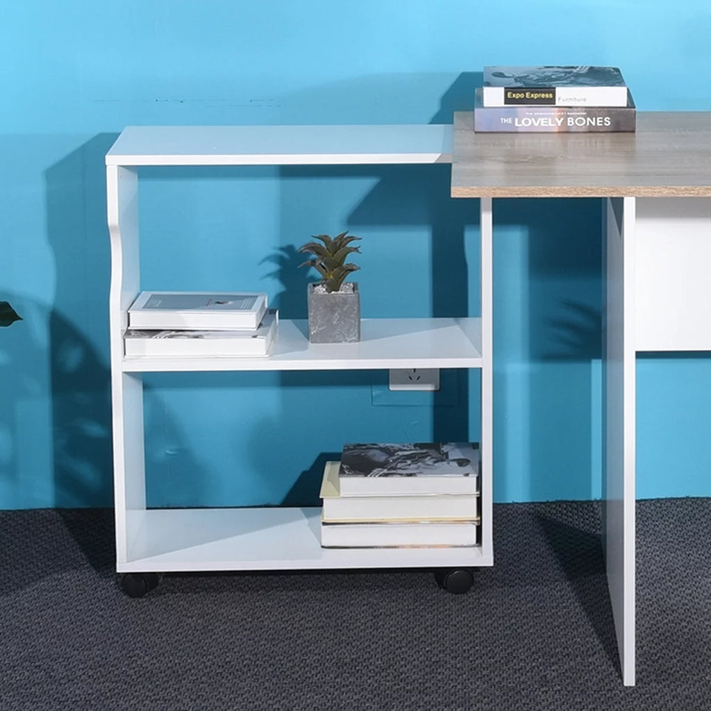 L Shape Computer Desk with Bookcase M263