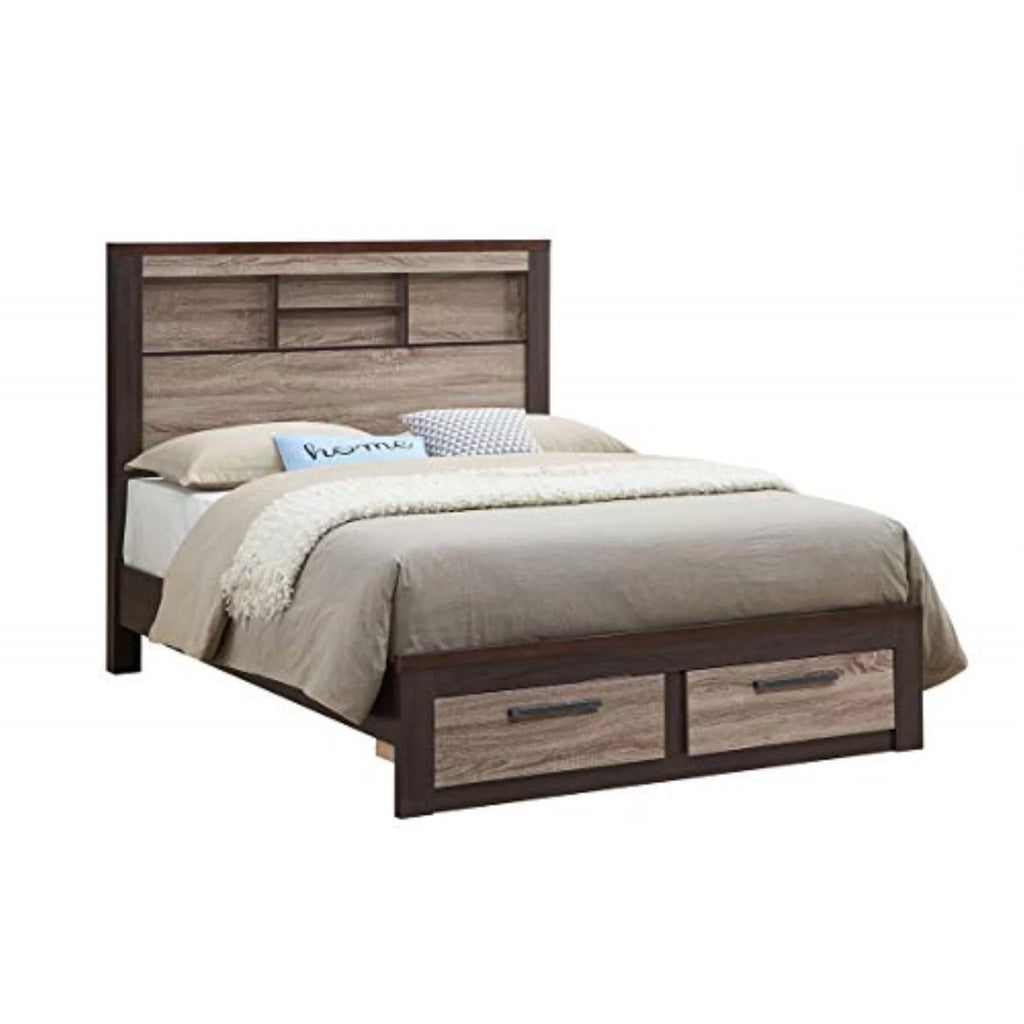Queen Bed in Gray and Brown T641817