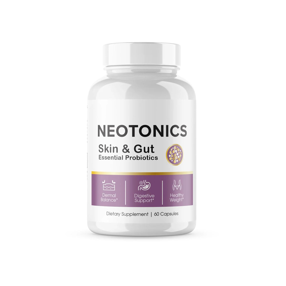 60 Capsules Skin and Gut Health Supplement Pills H3046