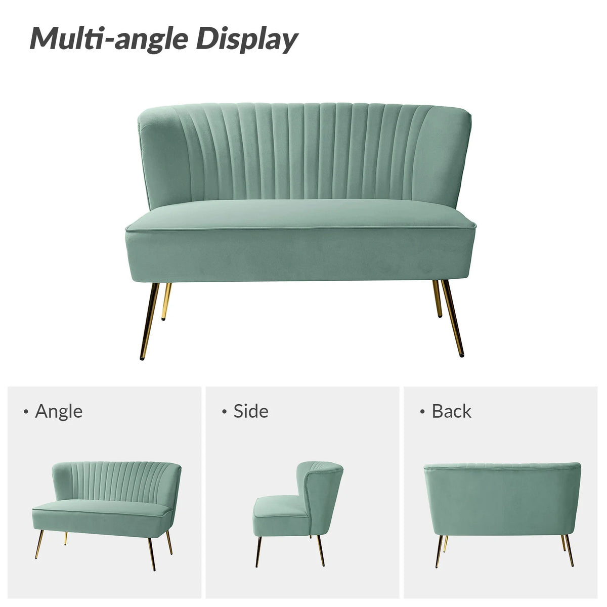 Velvet Sofa Loveseat Upholstered Tufted Back V514027