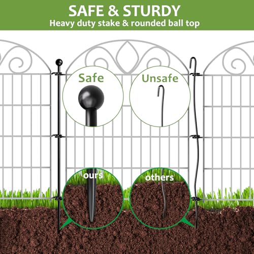 48" H x 21' L Rustproof Metal Garden Fence Panel B639