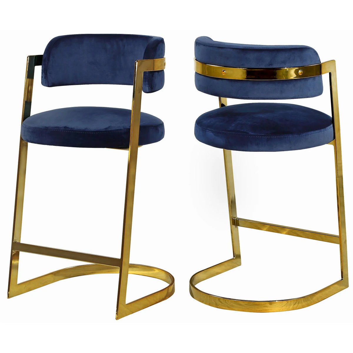 Black Velvet Counter Stool Set of 2 W721