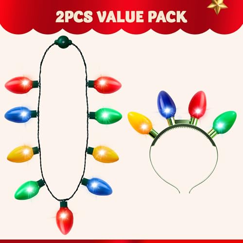 Christmas Light Up Headband and Necklace N65121