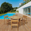 5 Piece Teak Round Patio Dining Set X77849