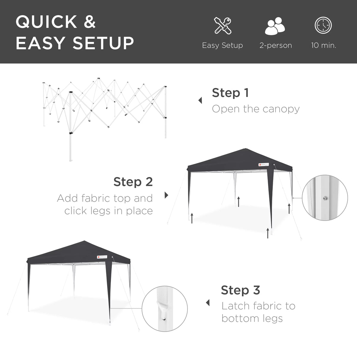 10x10ft Pop Up Canopy Tent with Carrying Bag M8523