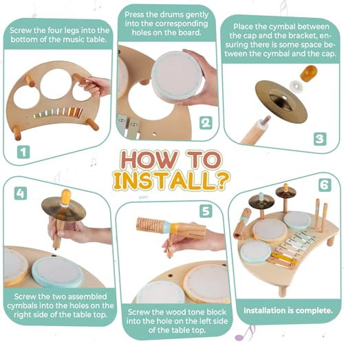 Kids Drum Set Montessori Musical Instruments Xylophone Drum Kit Y998