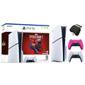 White PlayStation 5 Slim Disc Edition 1TB Gaming Console with Two Controllers Z22433