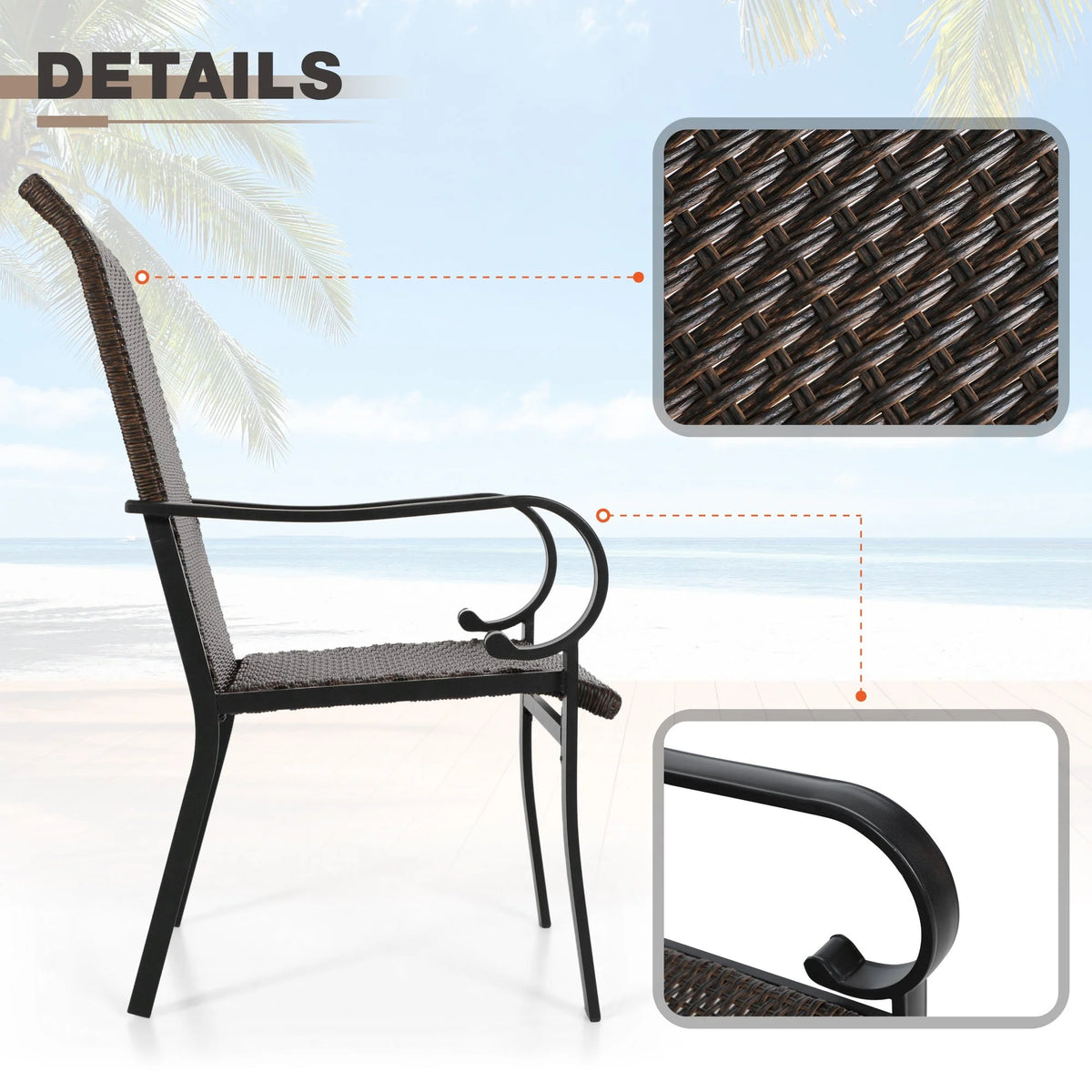 7 Pieces Wicker Rattan Patio Dining Set U5282