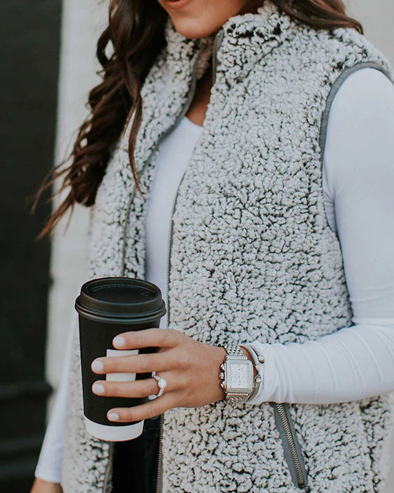 Faux Fur Sherpa Fleece Vest T665