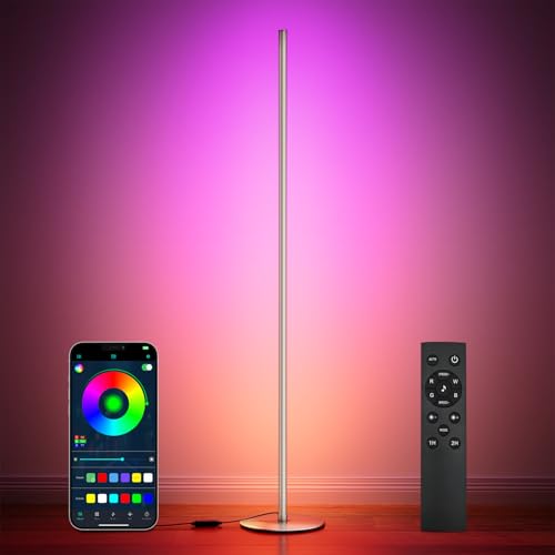 Smart RGB+IC LED Corner Floor Lamp with Remote L339