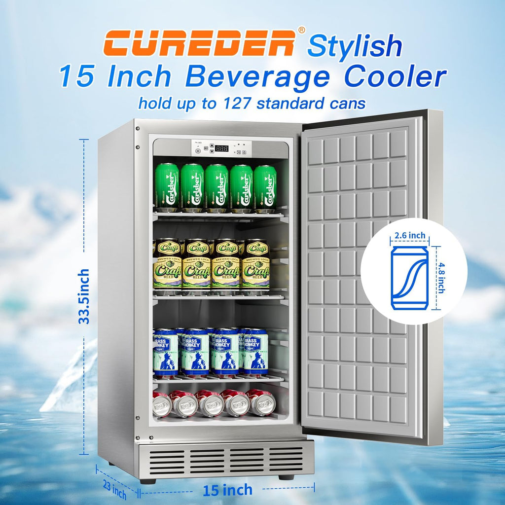 15 Inch Weather Proof Stainless Steel Outdoor Refrigerator Z454278