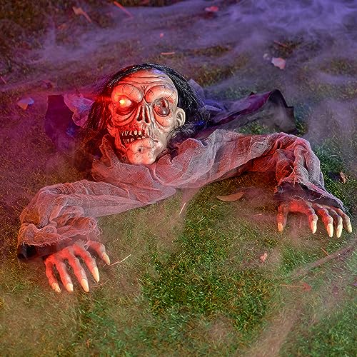 Hanging Zombie Prop with Lighted Eyes Q398