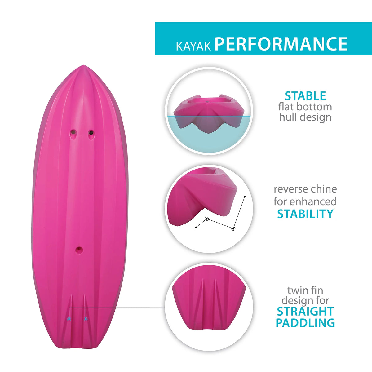 6 ft Youth Kayak Pink M232378