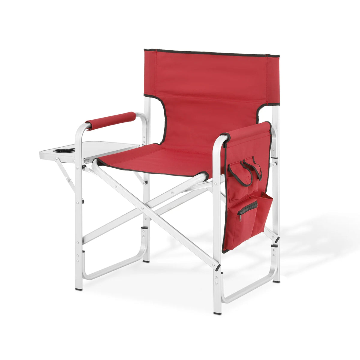 Folding Director Chair with Side Table & Storage Pocket, Red R637544