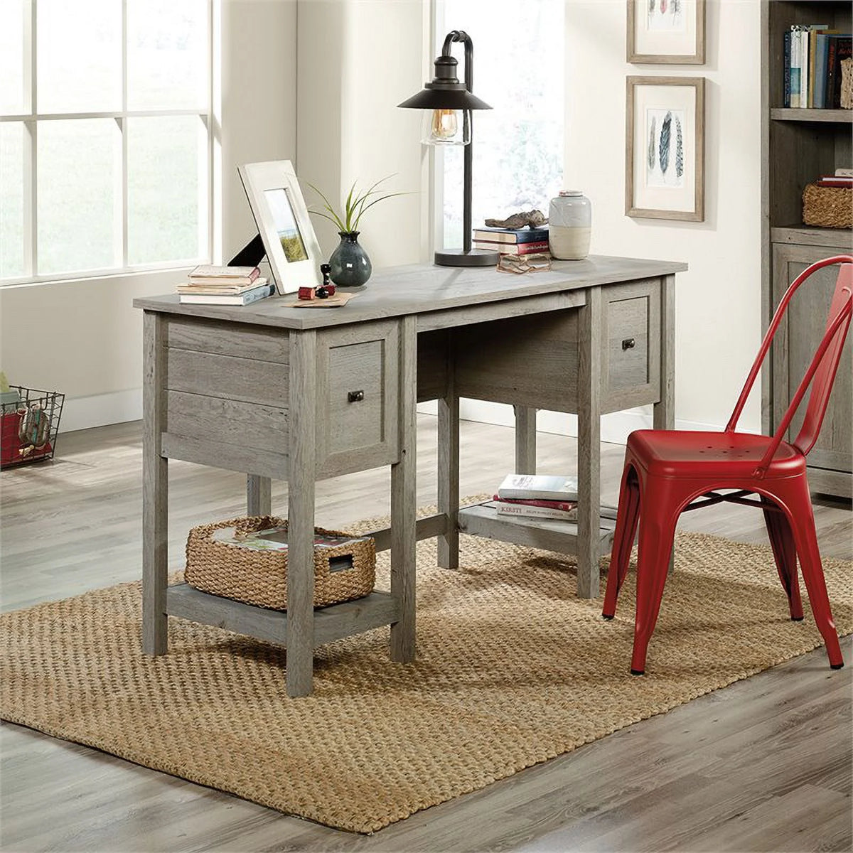 Engineered Wood Writing Desk in Mystic Oak B44423