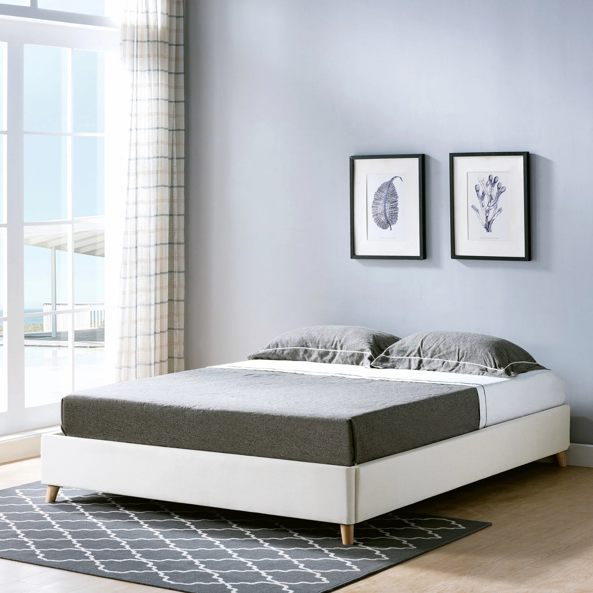 Queen Platform Bed Frame Dark Grey N4935