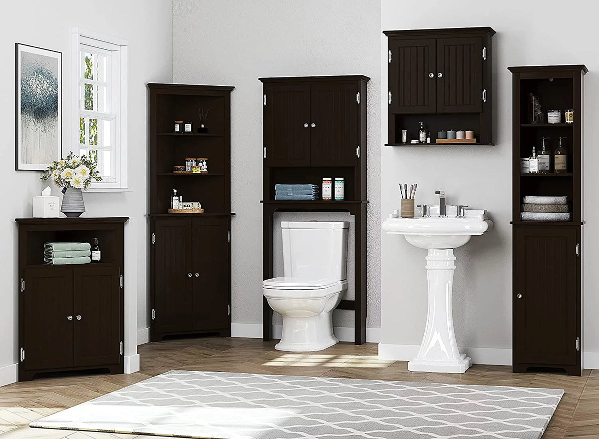 Bathroom Storage Over The Toilet Cabinet with Adjustable Shelves and Double Doors U605