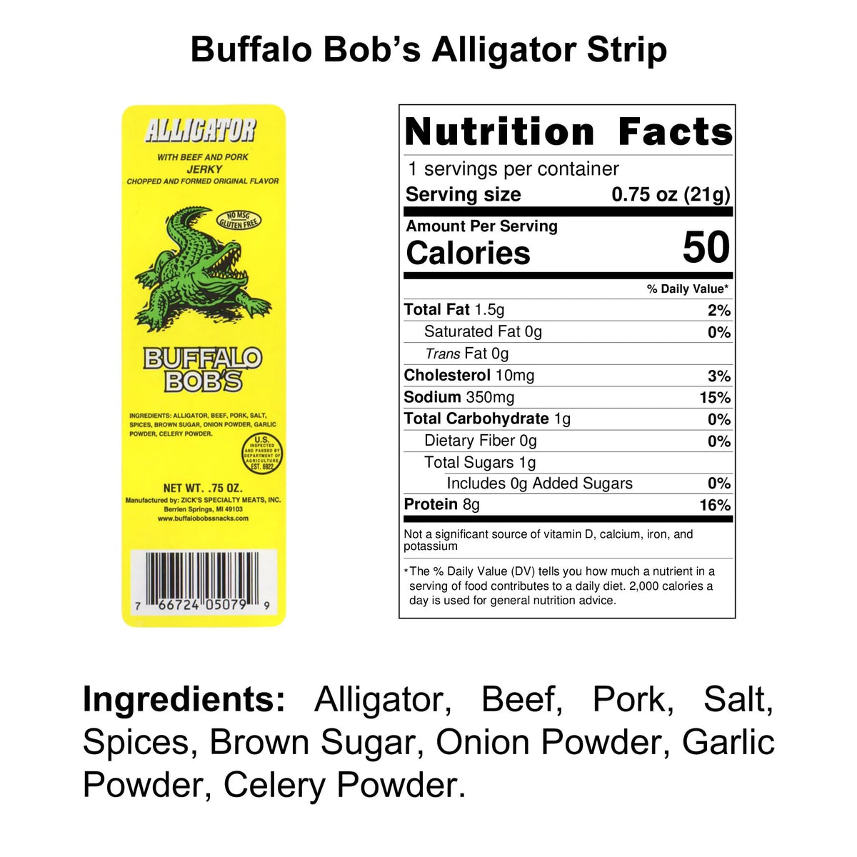 Alligator Jerky Strip 10 Pack J729736
