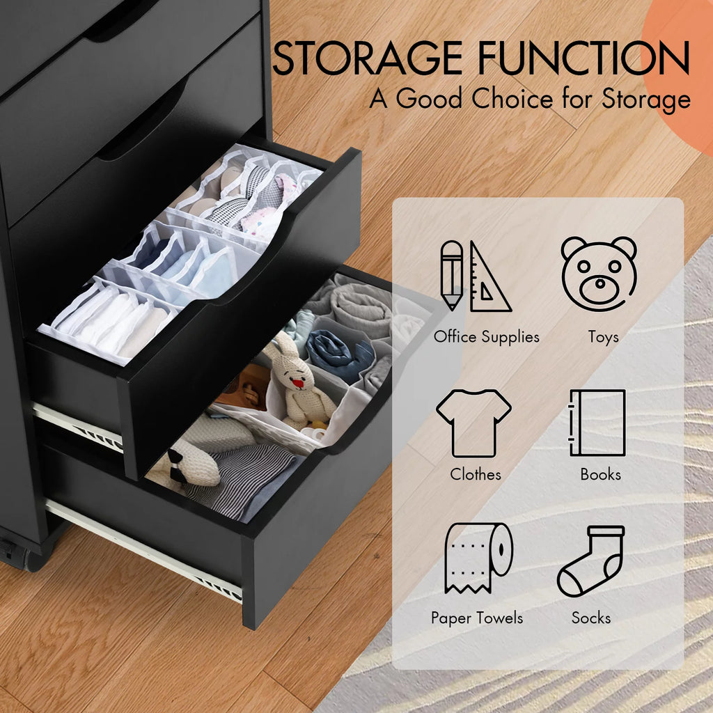 Black 7 Drawer Storage Dresser E371