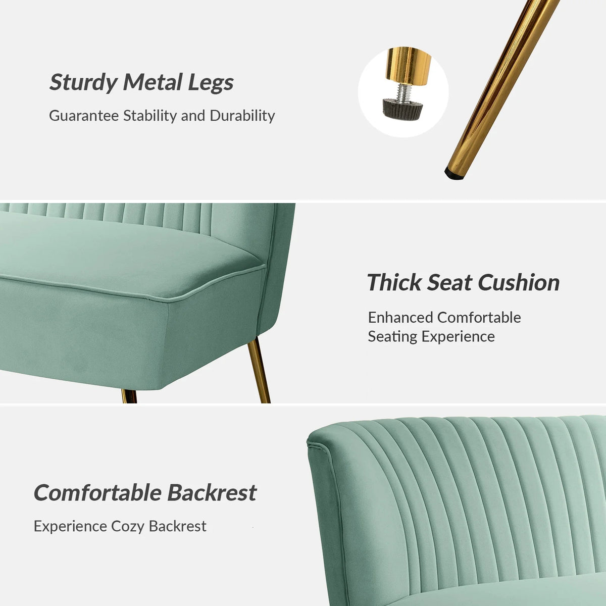 Velvet Sofa Loveseat Upholstered Tufted Back V514027