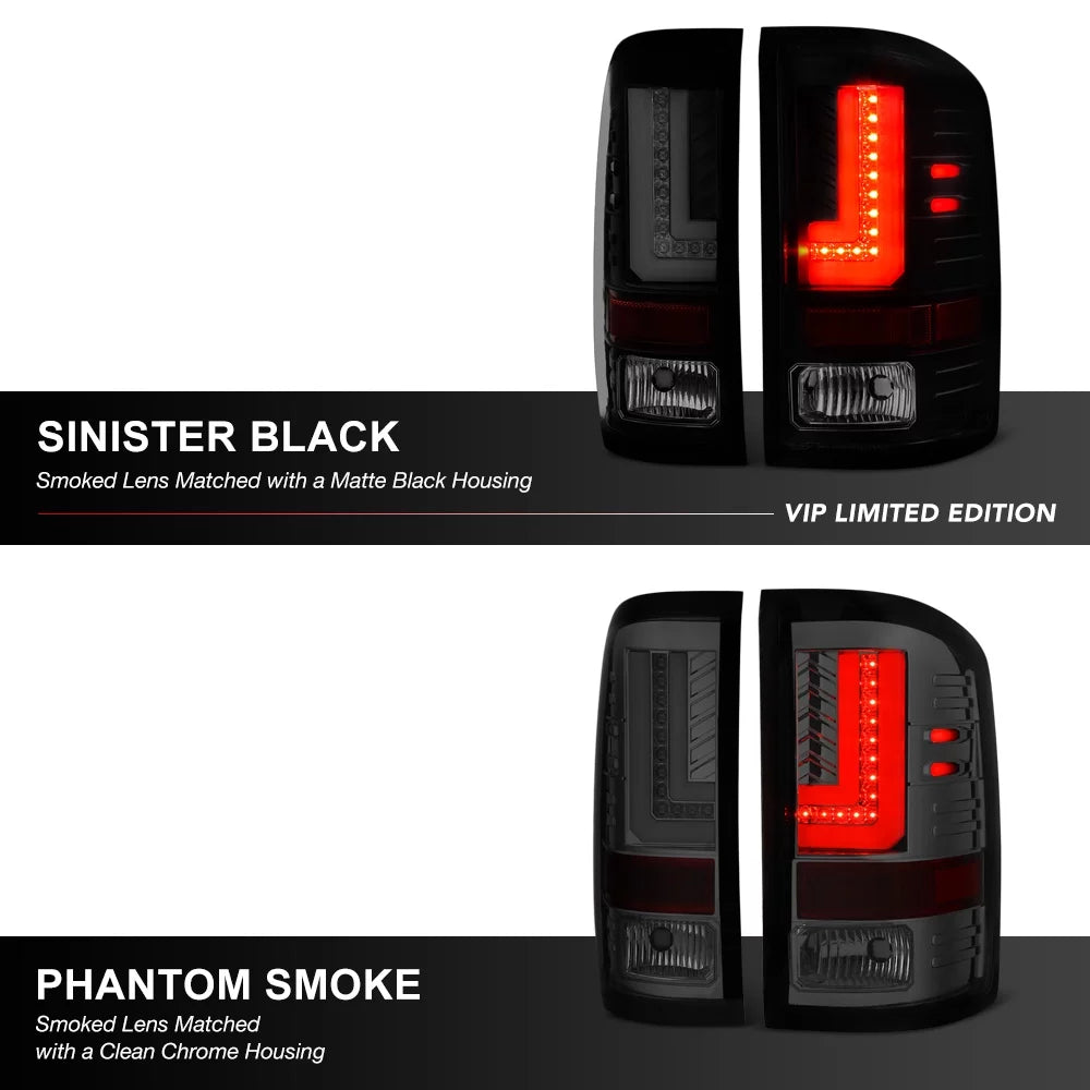 2016-2018 GMC Sierra 1500 LED Tail Lights Matte Black Housing Smoke Lens I87099