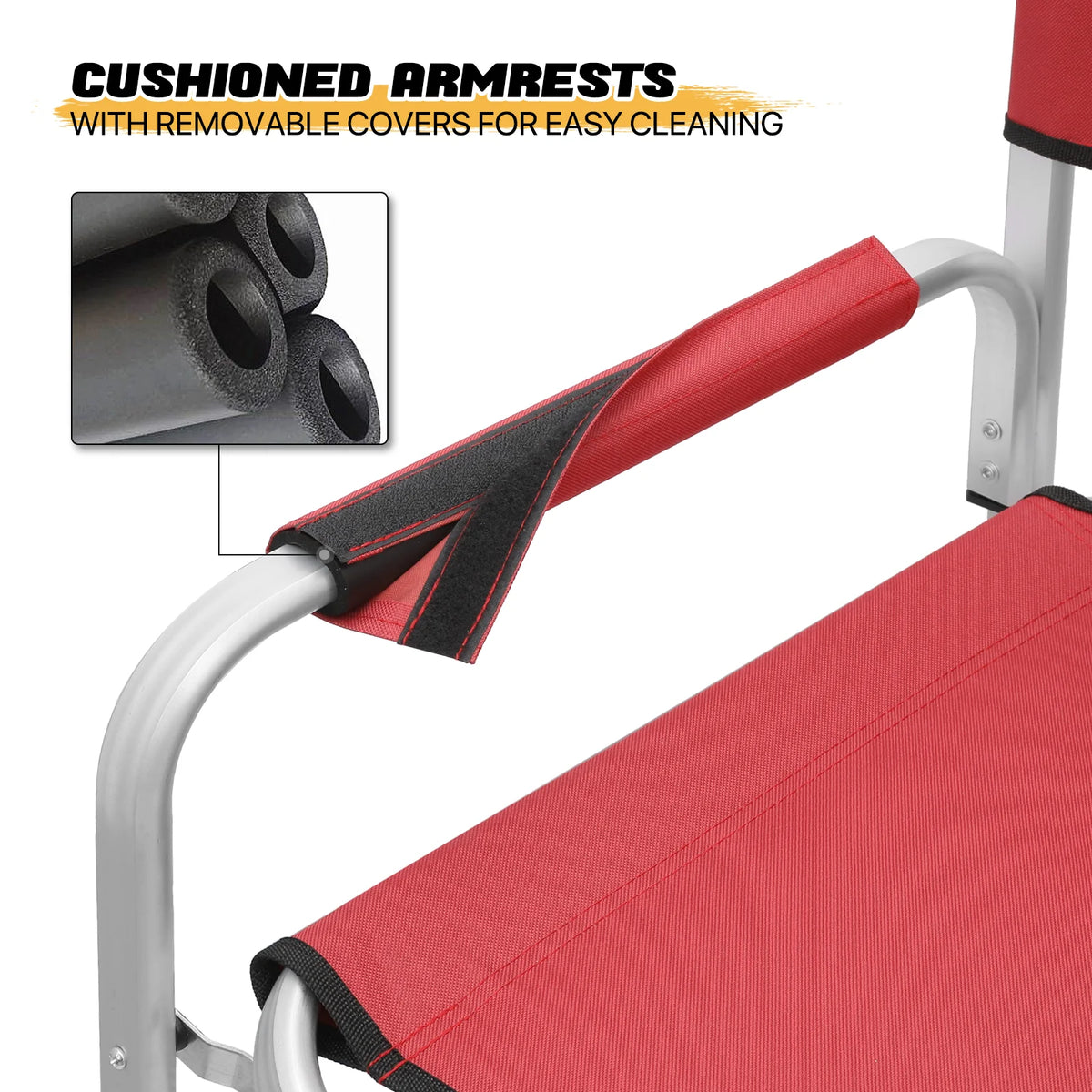 Folding Director Chair with Side Table & Storage Pocket, Red R637544