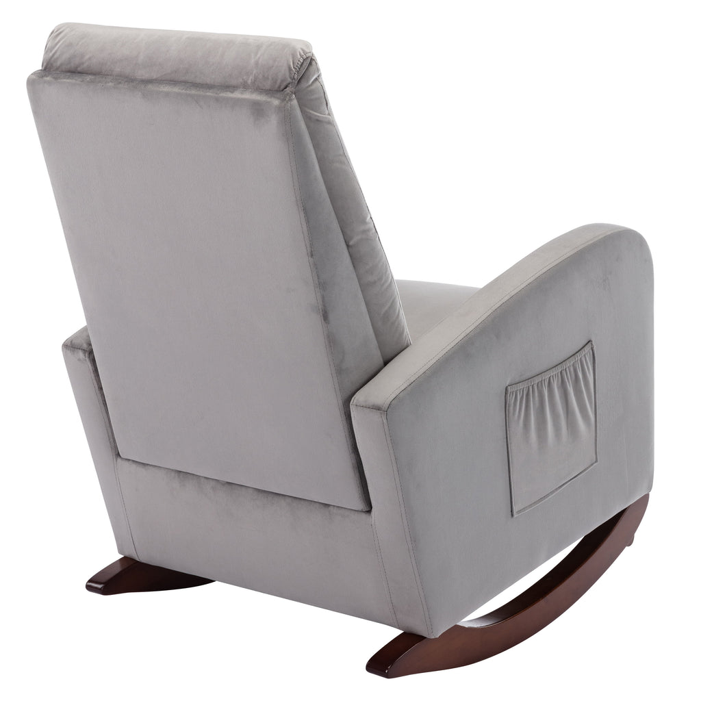 Mid-Century Modern Upholstered Rocking Armchair R31791