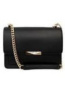 Black Leather Crossbody Bag T9427