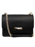 Black Leather Crossbody Bag T9427