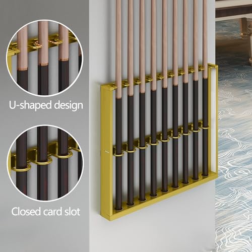 Wall Mount Pool Stick Holder Metal Cue Rack Black 60cm K7048