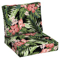 Black Tropical Outdoor 2-Piece Deep Seat Cushion I728