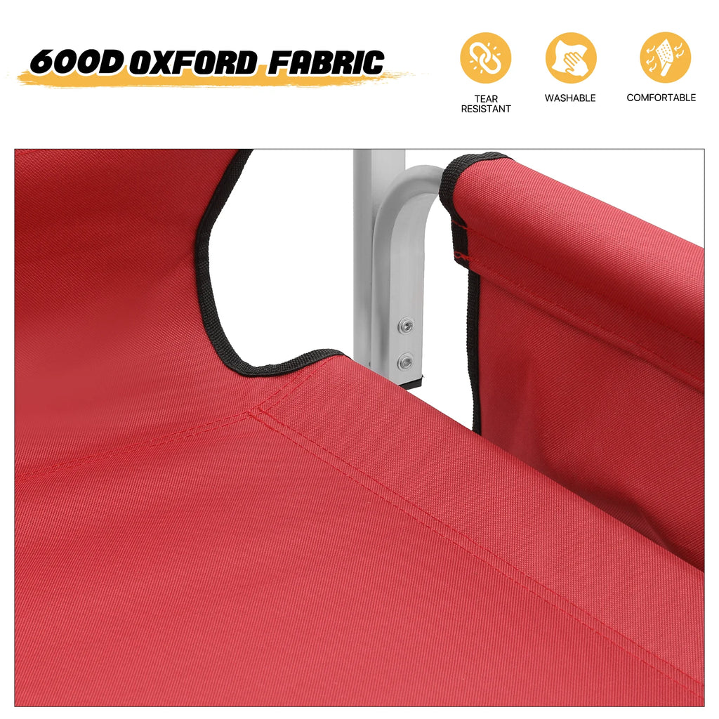 Folding Director Chair with Side Table & Storage Pocket, Red R637544