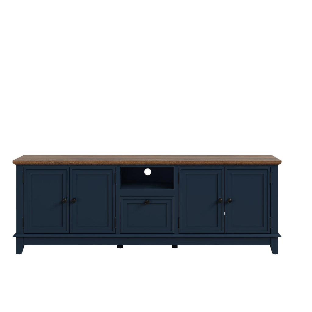 Navy Blue 72-Inch TV Stand with Adjustable Shelves L158