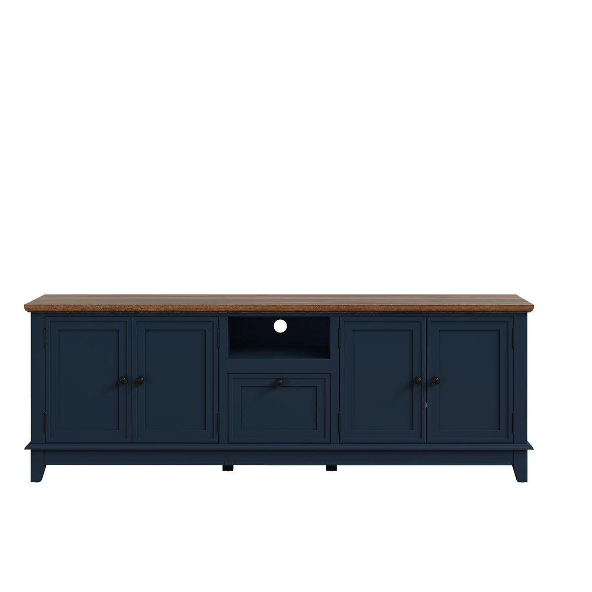 Navy Blue 72-Inch TV Stand with Adjustable Shelves L158