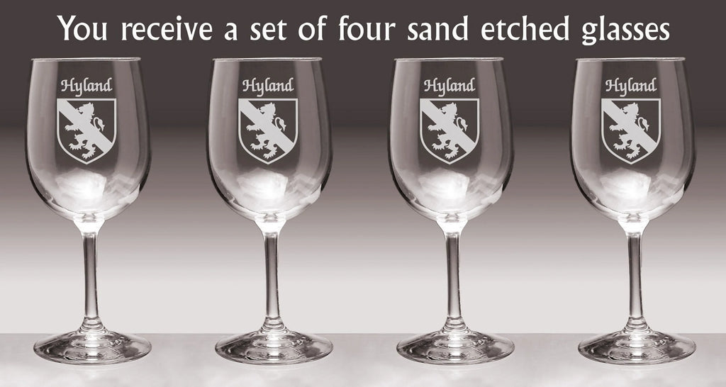 Irish Coat of Arms Wine Glasses Set of 4 K93014