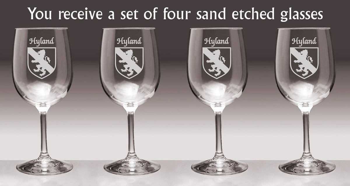 Irish Coat of Arms Wine Glasses Set of 4 K93014