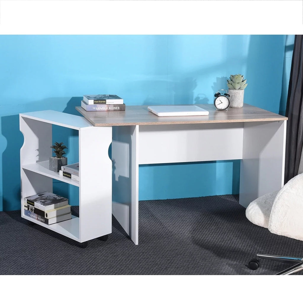 L Shape Computer Desk with Bookcase M263